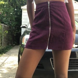 Burgundy mini skirt